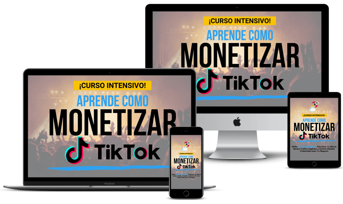 Mockup curso Monetizar Tiktok Mockup del curso monetizar TikTok
